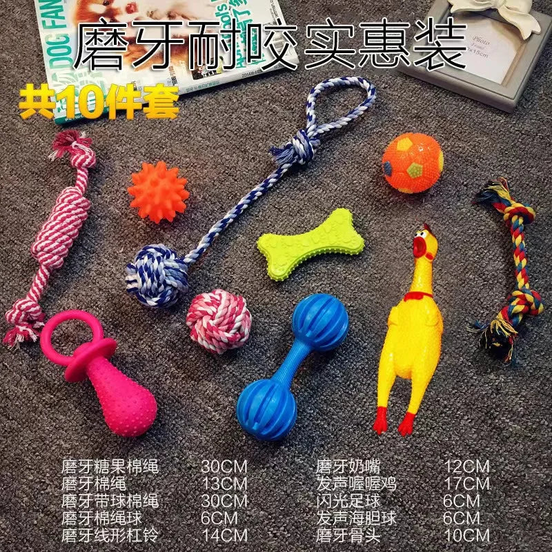 Plush Dog Toy Vocal Training Set Puppy Playtime Accessories Teddy Golden Retriever Supplies 2024 New