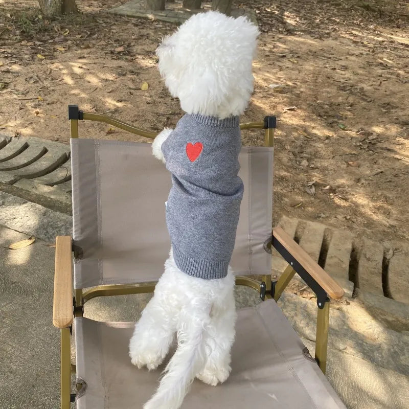 1PC Pet Clothing Spring and Autumn Dog warm Hoodie Love Sweater Suitable for Small and Medium sized Dogs cat pet