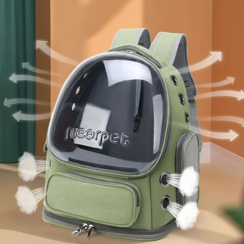 Transparent Pet Cat Carrier Bag Outdoor Travel Backpack for Cats Small Dogs Breathable Cat Carrying Bag Pet Supplies Transparent