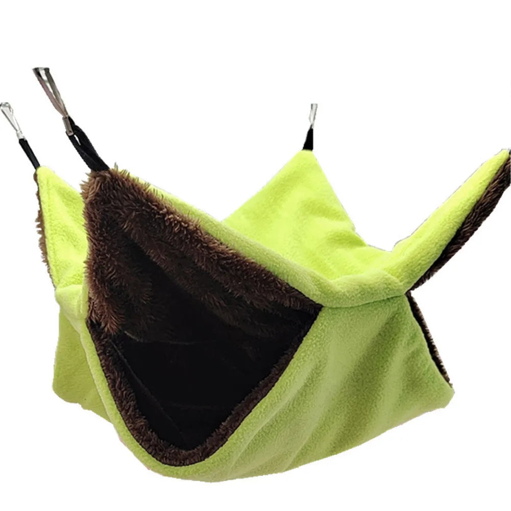 Hamster Hammock Three-layer Small Pet Hanging Bed Winter Warm Plush Hamster Hammock Hanging Nest Cage for Ferret Squirrel