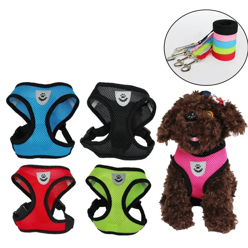 Cat Dog Adjustable Harness Vest Walking Lead Leash For Puppy Dogs Collar Polyester Harness For Small Medium Dog Cat Accessories