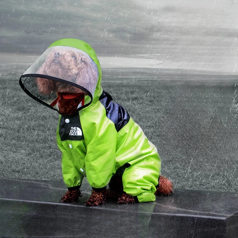 Pet Dog Raincoat, All-season Transparent PU Waterproof Clothing, All-season Pet Four-legged Clothing
