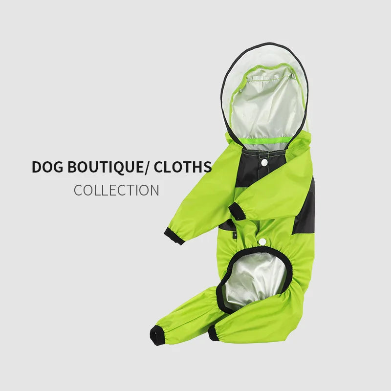 Pet Dog Raincoat, All-season Transparent PU Waterproof Clothing, All-season Pet Four-legged Clothing