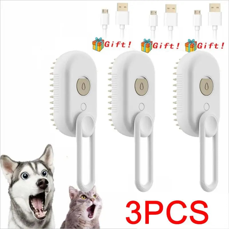 Cat Dog Pet Spray Massage Brush One Button Steam Spray Folding Rotatable Floating Hair Bath Hair Removal Brush Comb