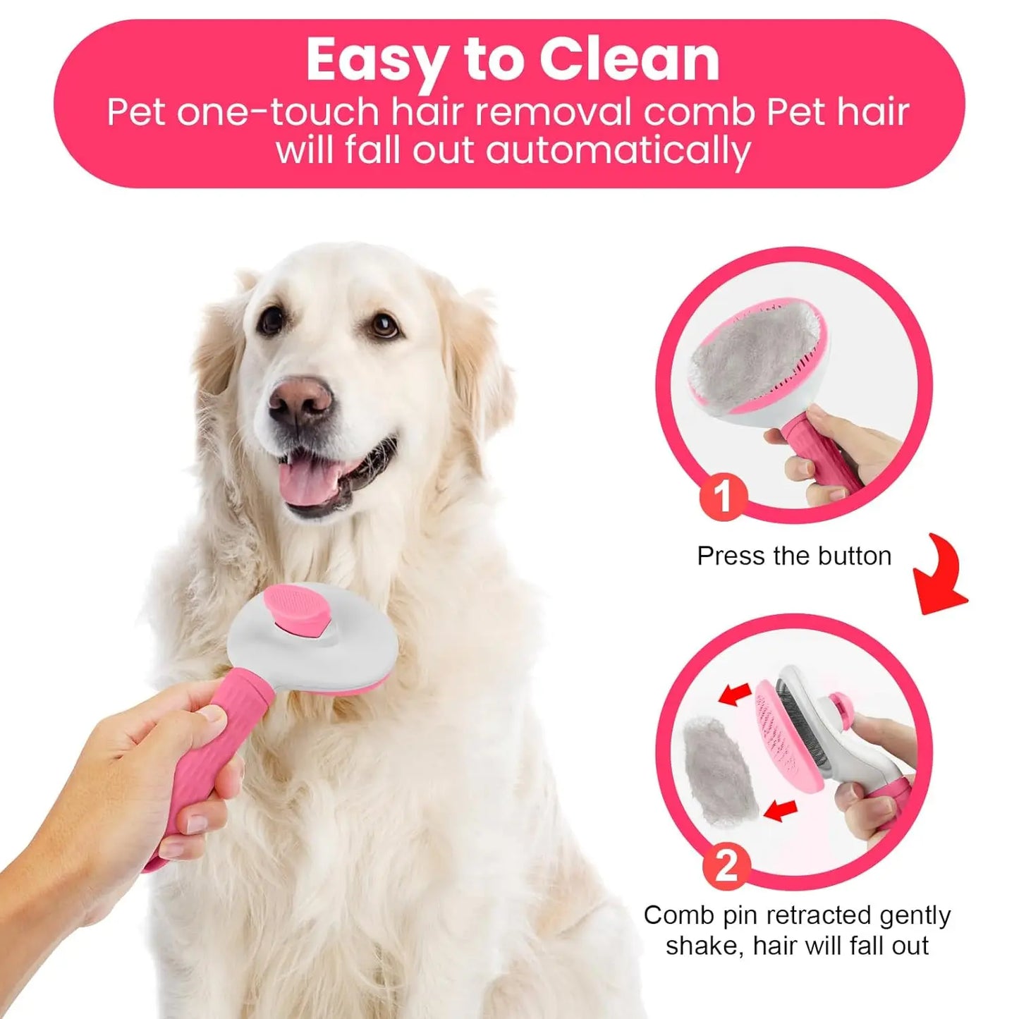 2 Pcs Dog Cat Brush Accessories Pet Hair Comb For Dogs Cats Remove Pet Hairs Lint Supplies Pets Grooming Hair Products Accessory