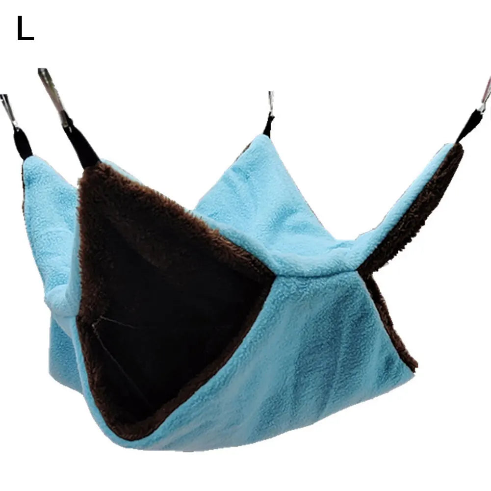 Hamster Hammock Three-layer Small Pet Hanging Bed Winter Warm Plush Hamster Hammock Hanging Nest Cage for Ferret Squirrel