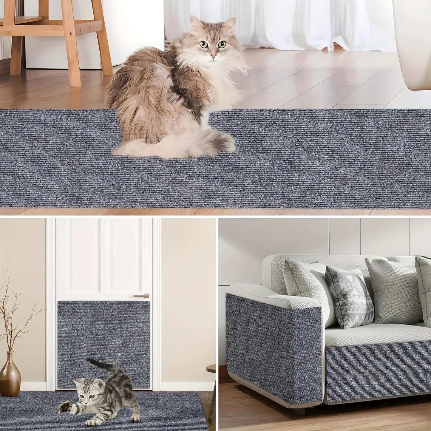 40*200cm Wall Self-Adhesive Anti Cat Scratch Sofa DIY Cats Scratch Protection Paws Sharpen Trimmable Carpet Cats Scratch Board