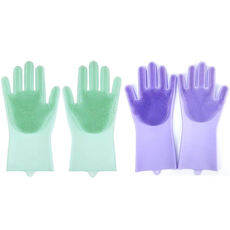 Pet Grooming Cleaning Gloves Dog Cat Bathing Glove Shampoo Gel Scrubber Magic Cleanner Sponge Soft Silicon Hair Removal Glove