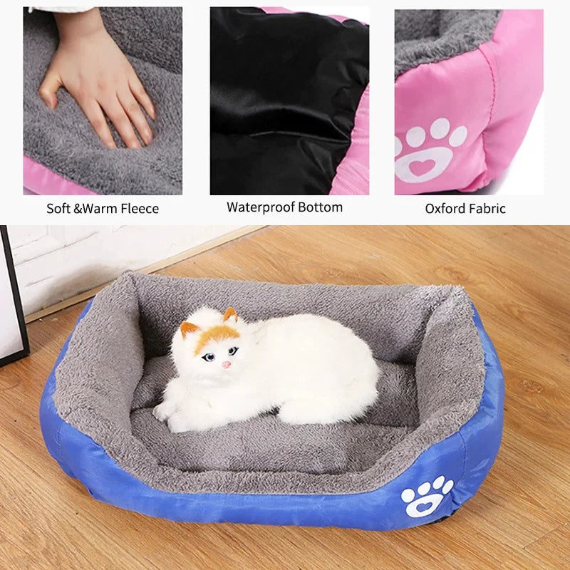 Square Large Dog Bed Soft Cat Sleeping Mat Warm Basket for Dog Waterproof Pet House for Small Dog Cushion Cat