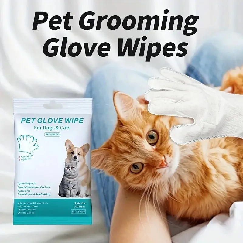 Pet Glove Wipes for Dogs and Cats Cleaning & DeodorisingGlove Bathing Wipes Moisture-rich Thickened Gloves