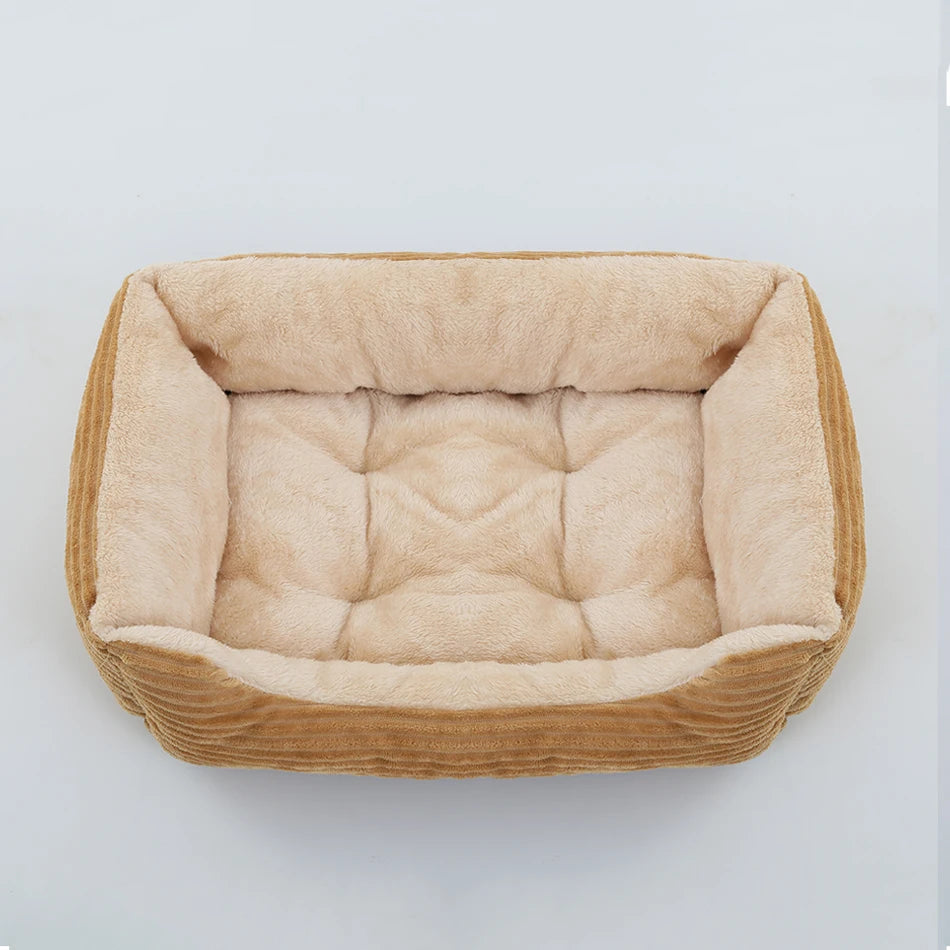 Bed for Dog Cat Pet Square Plush Kennel Medium Small Dog Sofa Bed Cushion Pet Calming Dog Bed House Pet Supplies Accessories