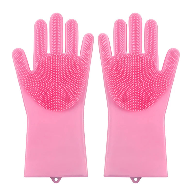 Pet Grooming Cleaning Gloves Dog Cat Bathing Glove Shampoo Gel Scrubber Magic Cleanner Sponge Soft Silicon Hair Removal Glove