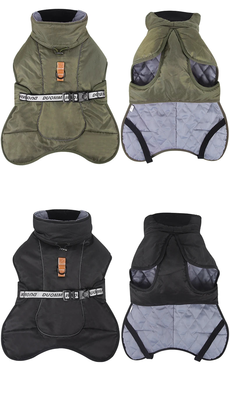 Big Dog Jacket Windproof Winter Warm Dog Clothes for Medium Large Dogs Labrador Coat Golden Retriever Costume Pitbull Outfits