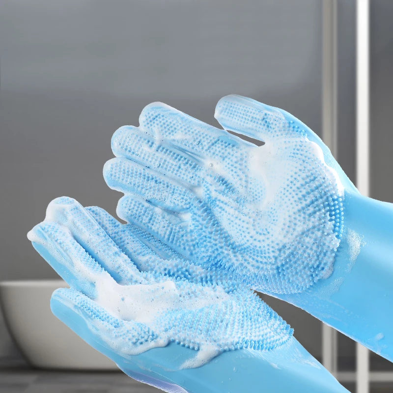 Pet Grooming Cleaning Gloves Dog Cat Bathing Glove Shampoo Gel Scrubber Magic Cleanner Sponge Soft Silicon Hair Removal Glove