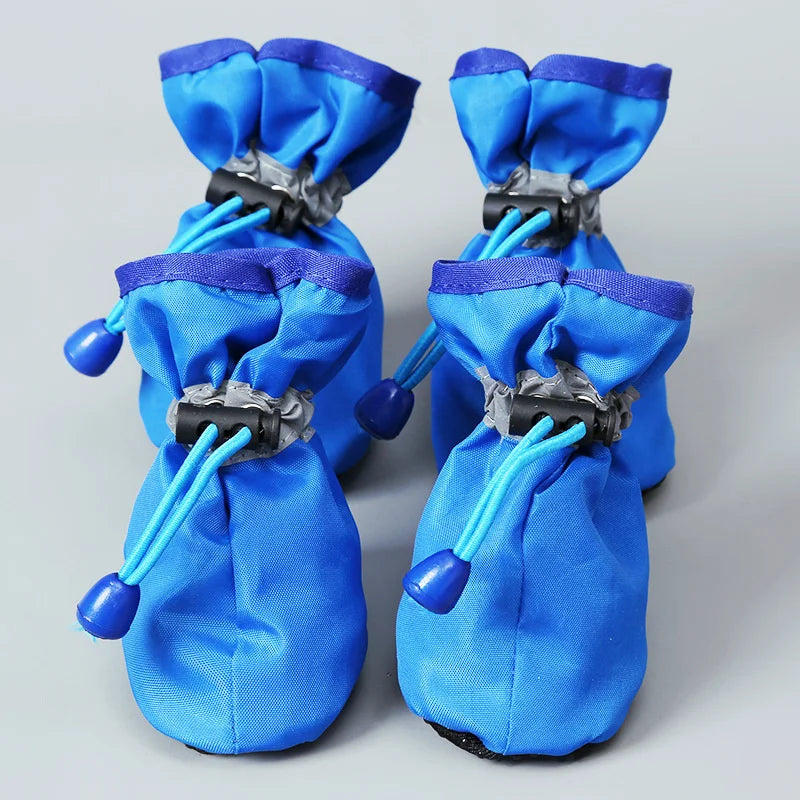 4PCS/Set Weatherproof Dog Shoes for Small Medium Dogs Snow Rain Boots Anti-slip Puppy Shoes for Teddy Bichon Frise Schnauzer