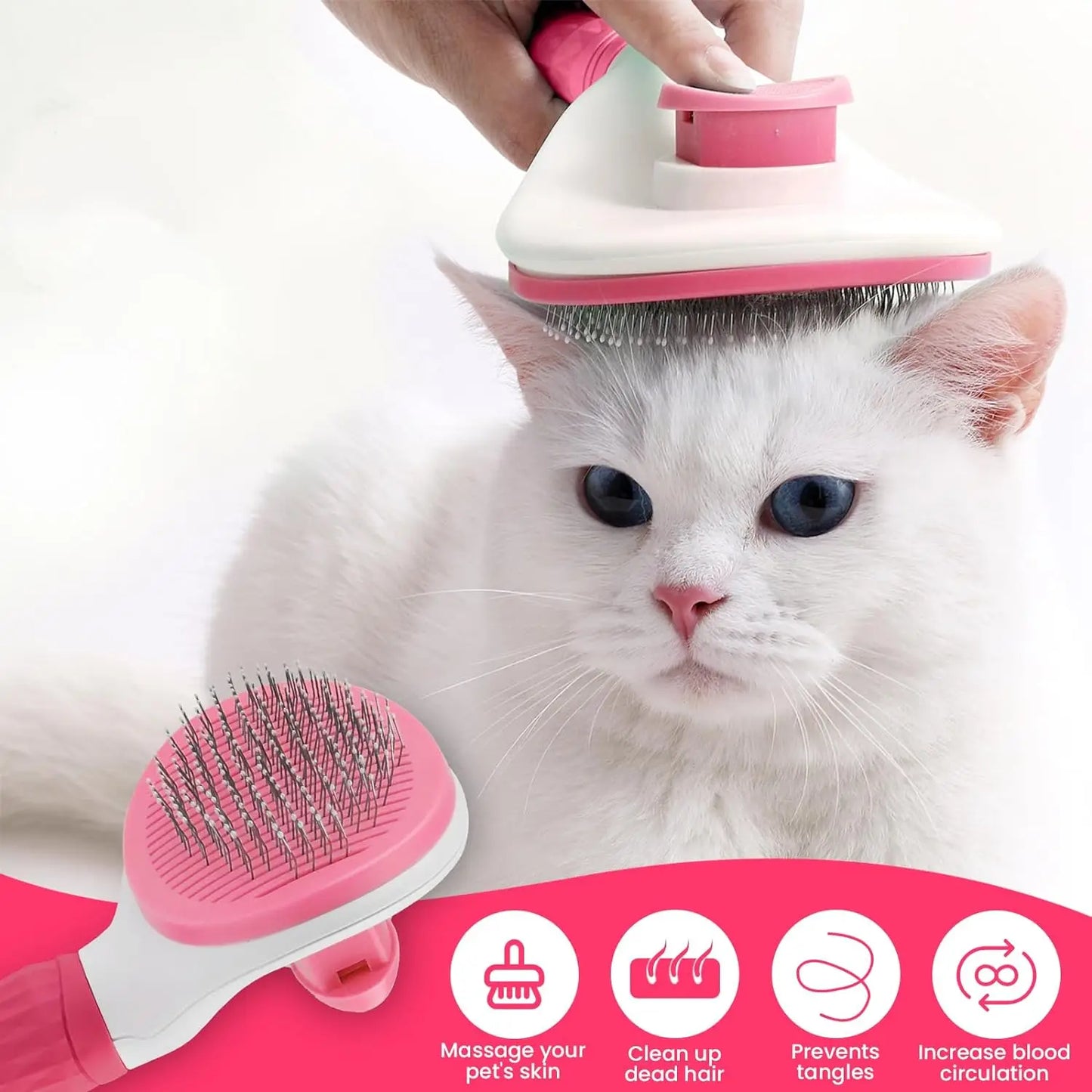 2 Pcs Dog Cat Brush Accessories Pet Hair Comb For Dogs Cats Remove Pet Hairs Lint Supplies Pets Grooming Hair Products Accessory