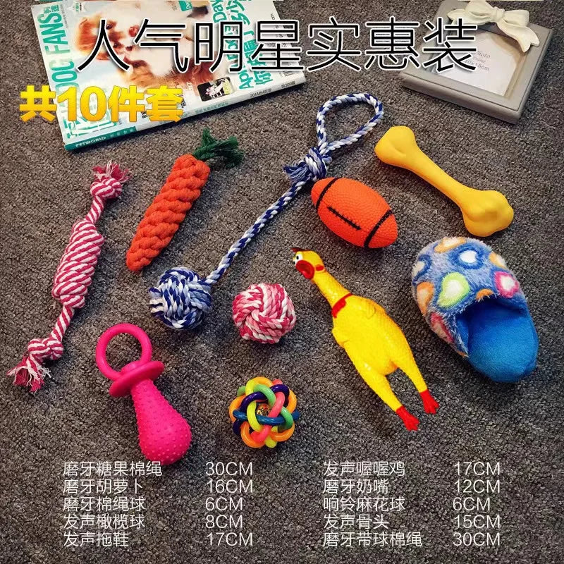Plush Dog Toy Vocal Training Set Puppy Playtime Accessories Teddy Golden Retriever Supplies 2024 New
