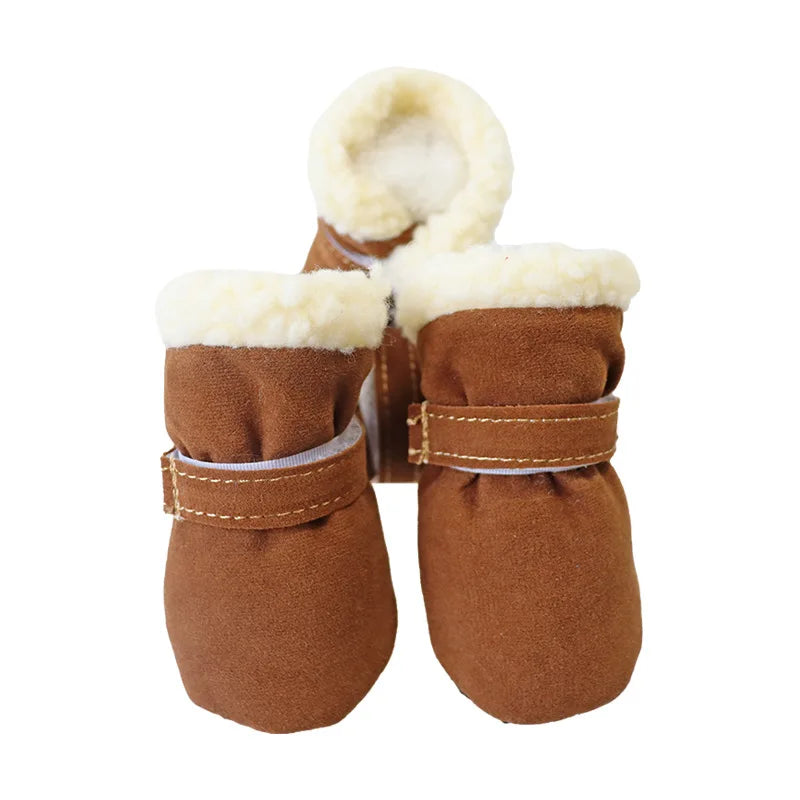 4pcs Waterproof Winter Pet Dog Shoes Anti-slip Rain Snow Boots Footwear Thick Warm For Small Cats Dogs Puppy Dog Socks Booties
