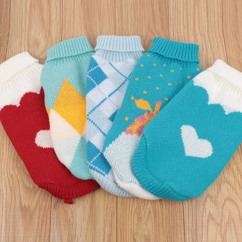 S-2XL Turtleneck Cat Sweater Knitted Jumper Cat Christmas Sweater for Cats Small Dogs Winter Sphinx Cat Clothes Pet Costumes