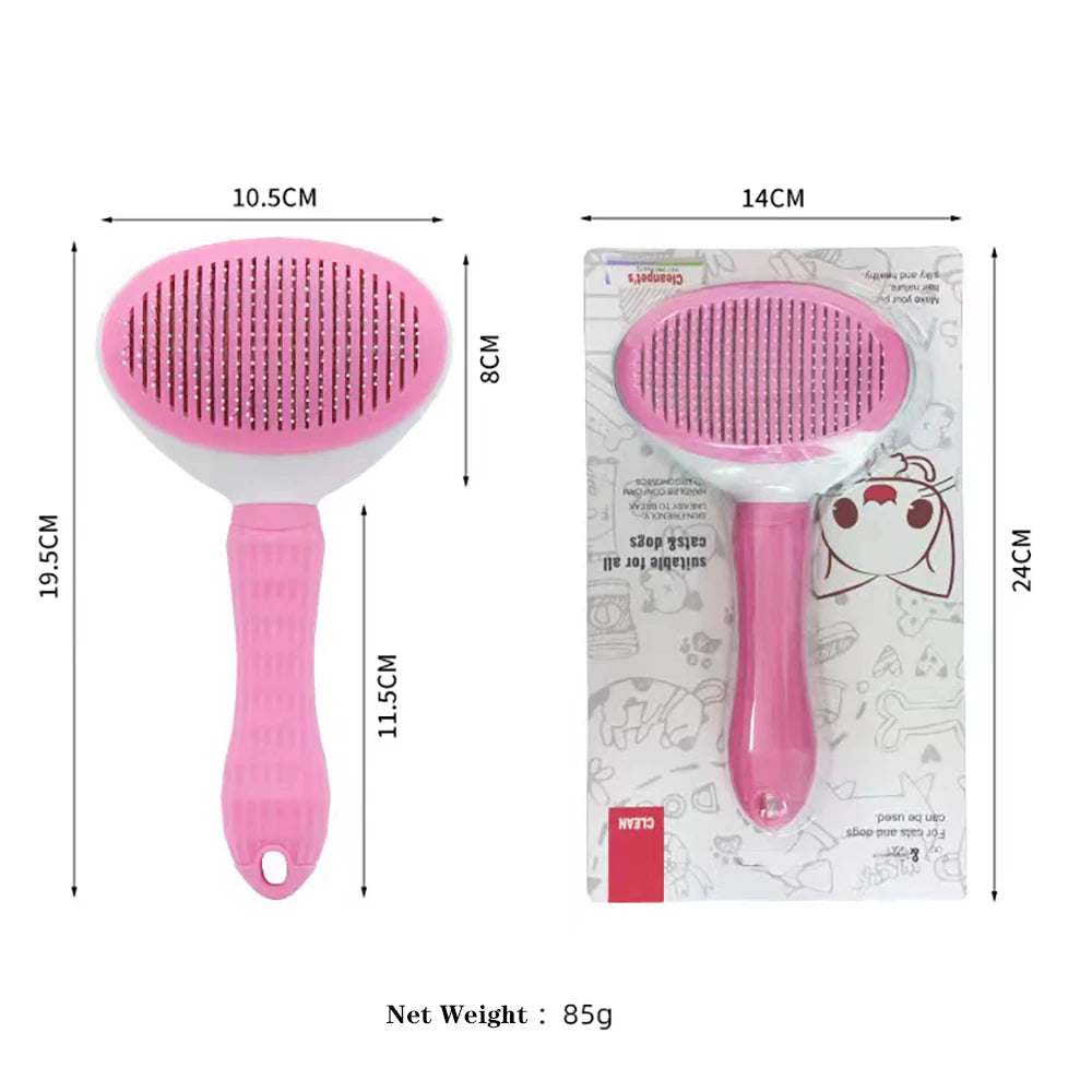 Pet Grooming Massage Brush Hair Cleaning Brush One Click Cleaning Removes Tangles Loose Hair For Short Or Long Hair Cats And Dog