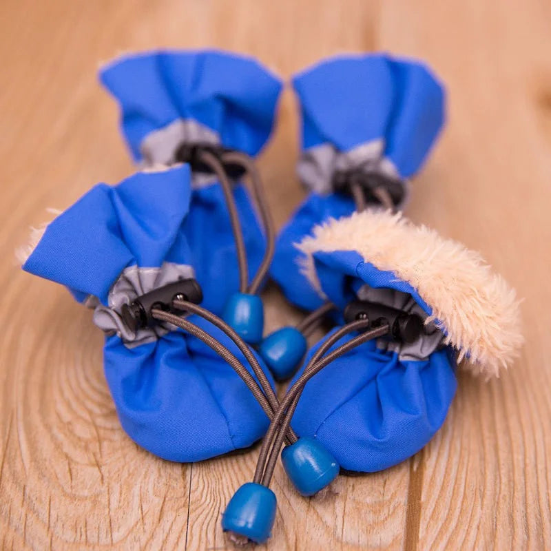 4PCS/Set Weatherproof Dog Shoes for Small Medium Dogs Snow Rain Boots Anti-slip Puppy Shoes for Teddy Bichon Frise Schnauzer