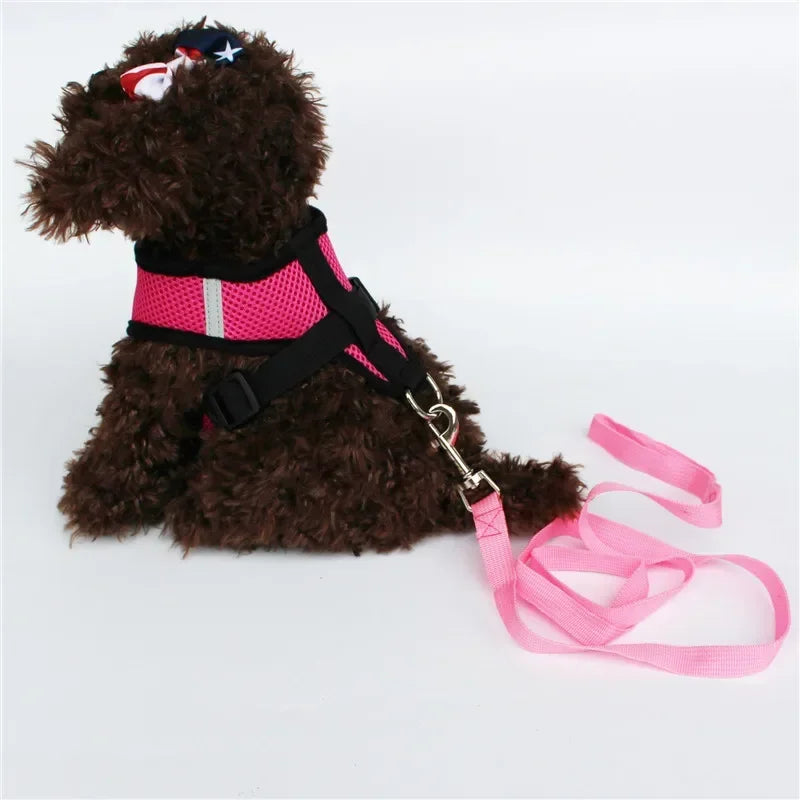 Cat Dog Adjustable Harness Vest Walking Lead Leash For Puppy Dogs Collar Polyester Harness For Small Medium Dog Cat Accessories