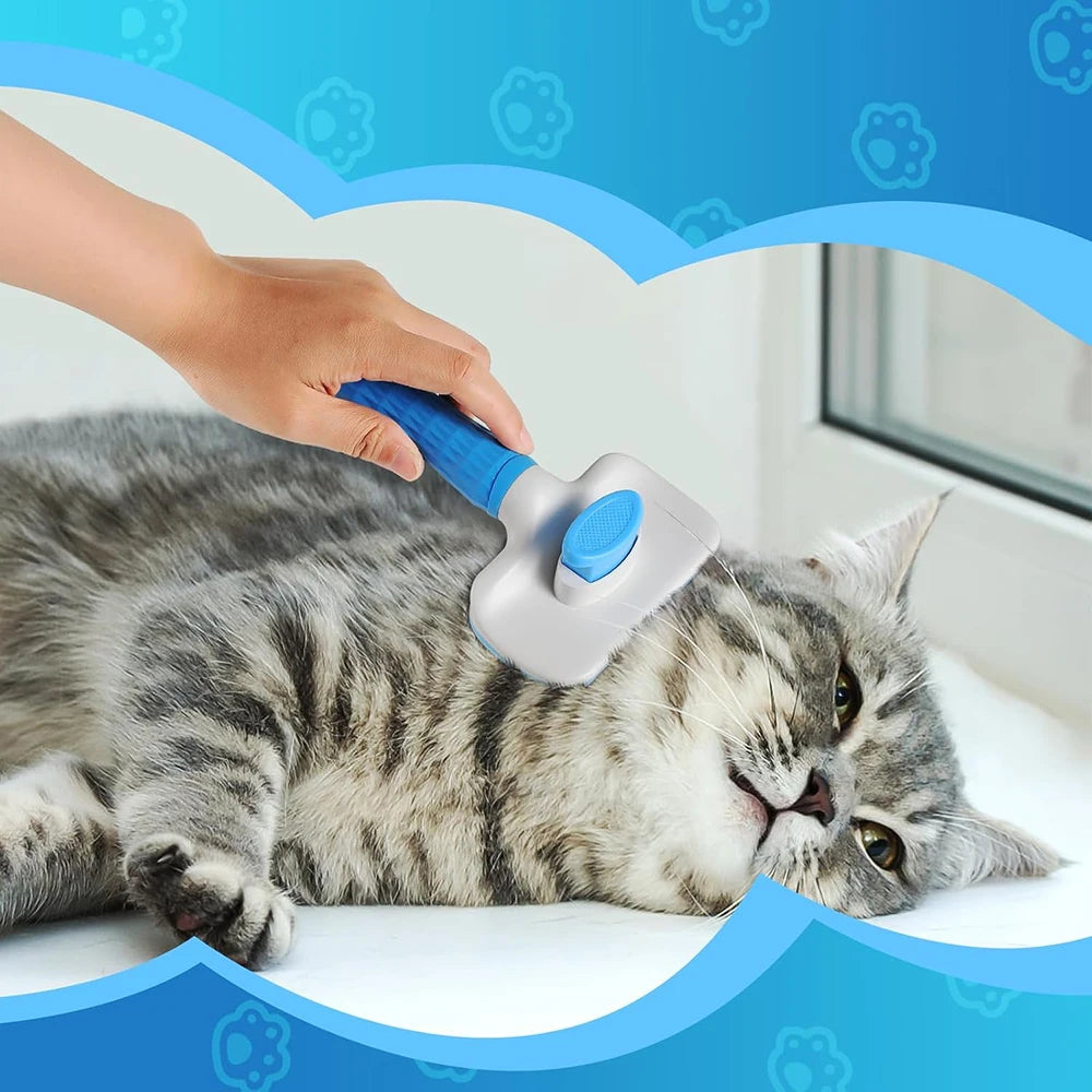 Pet Grooming Massage Brush Hair Cleaning Brush One Click Cleaning Removes Tangles Loose Hair For Short Or Long Hair Cats And Dog
