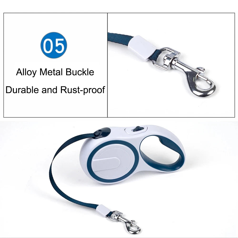 3m 5m Dog Leash Strong Nylon Puppy Lead For Small Medium Large Dogs Cats Automatic Retractable Durable Pet Supplies