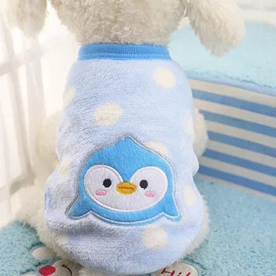 Cartoon Fleece Pet Cat Clothes Winter Warm Pet Dog Vest Puppy Cat Sweater Dog Clothes For Small Dogs Cats Coat Jacket Pet Outfit