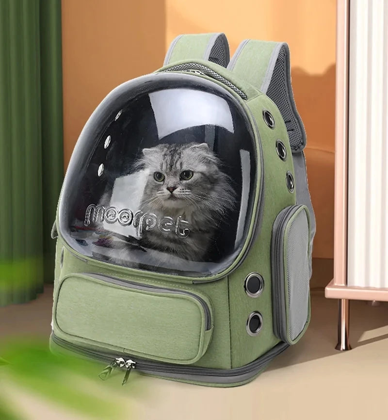 Transparent Pet Cat Carrier Bag Outdoor Travel Backpack for Cats Small Dogs Breathable Cat Carrying Bag Pet Supplies Transparent