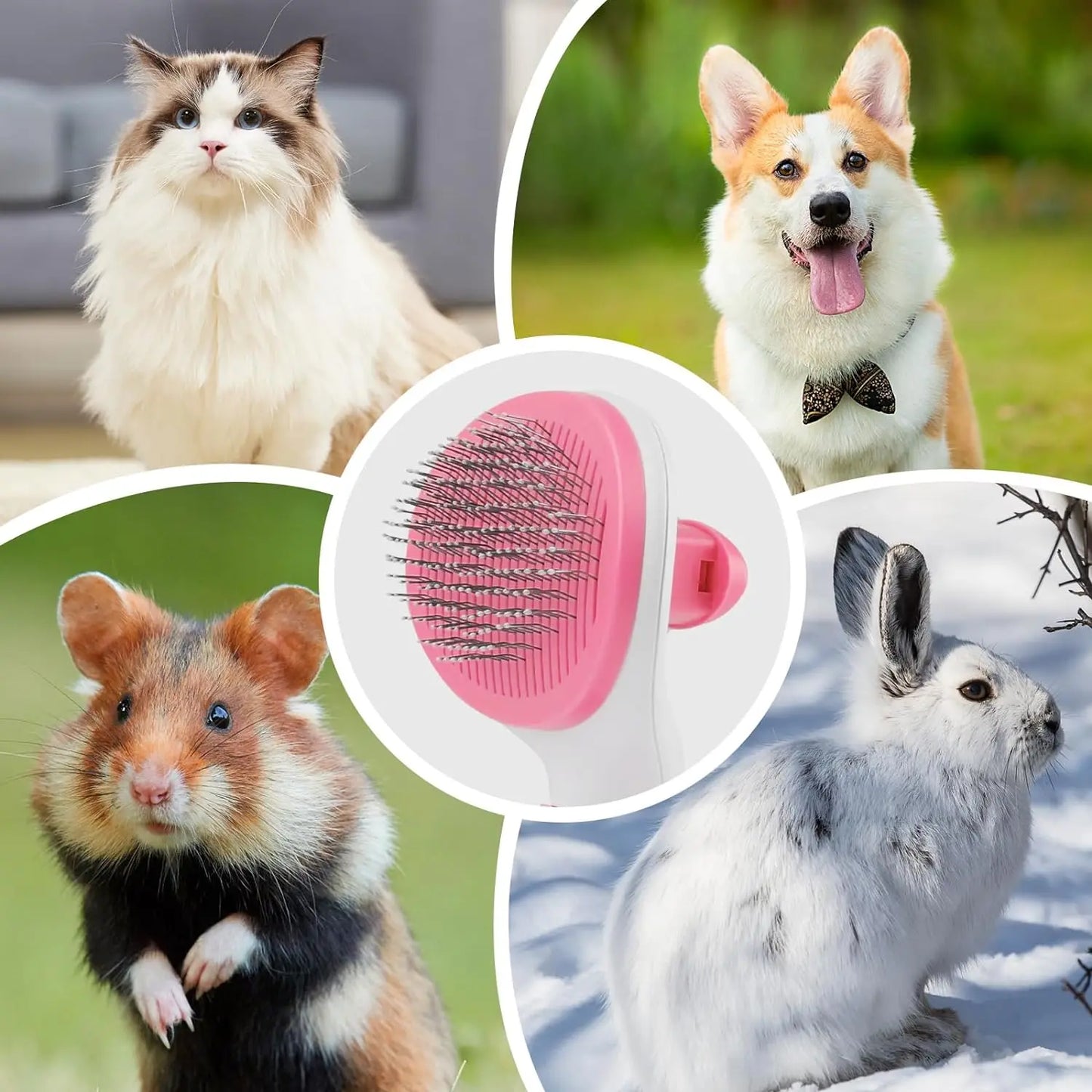 2 Pcs Dog Cat Brush Accessories Pet Hair Comb For Dogs Cats Remove Pet Hairs Lint Supplies Pets Grooming Hair Products Accessory