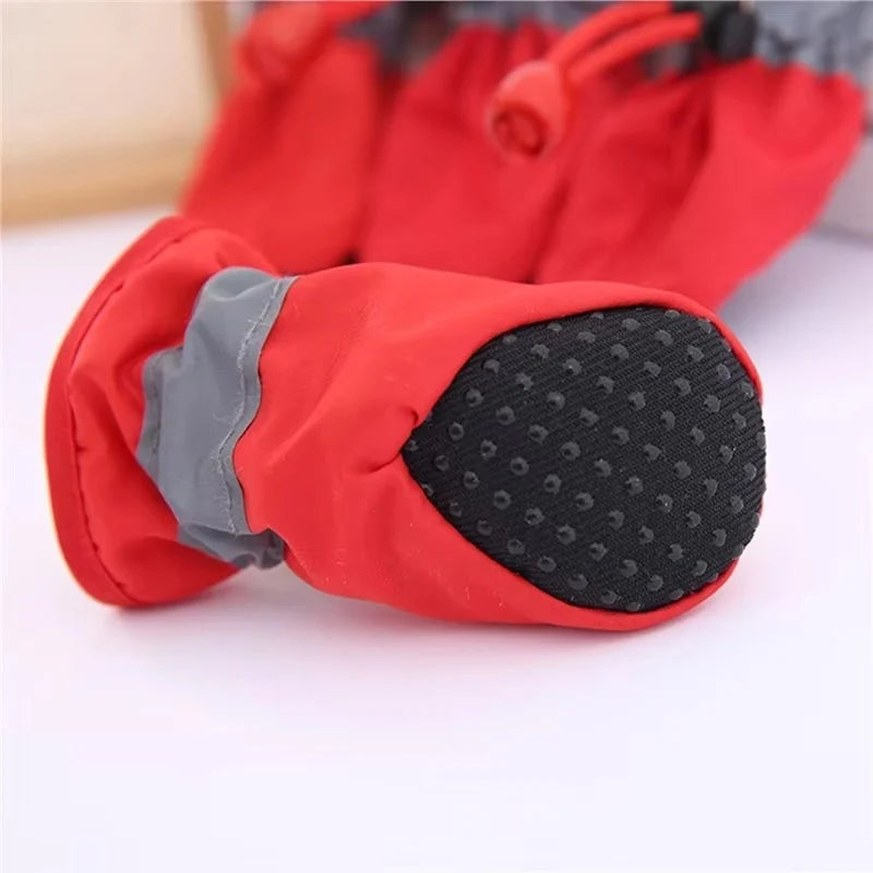 4PCS/Set Weatherproof Dog Shoes for Small Medium Dogs Snow Rain Boots Anti-slip Puppy Shoes for Teddy Bichon Frise Schnauzer