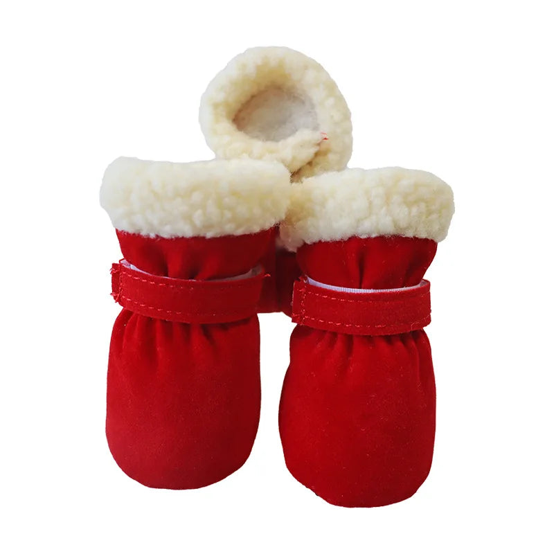 4pcs Waterproof Winter Pet Dog Shoes Anti-slip Rain Snow Boots Footwear Thick Warm For Small Cats Dogs Puppy Dog Socks Booties
