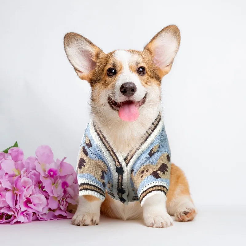 Pet Dog Sweater for Small Medium Dogs Puppy Cat Bear Pattern Cardigan Coat Chihuahua Yorkshire Clothes Outfit Dog Costume