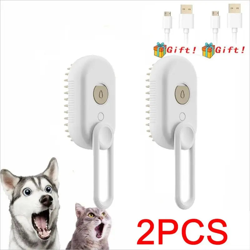Cat Dog Pet Spray Massage Brush One Button Steam Spray Folding Rotatable Floating Hair Bath Hair Removal Brush Comb