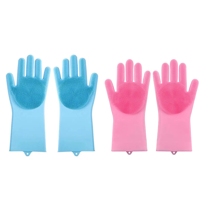 Pet Grooming Cleaning Gloves Dog Cat Bathing Glove Shampoo Gel Scrubber Magic Cleanner Sponge Soft Silicon Hair Removal Glove
