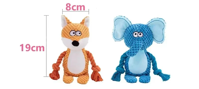 Stuffed Raw Small Dog Plush Interactive Toy Indestructible Bite Resistant Sound Puppy Squeaky Dogs Rattle For Pet Toys Supplies