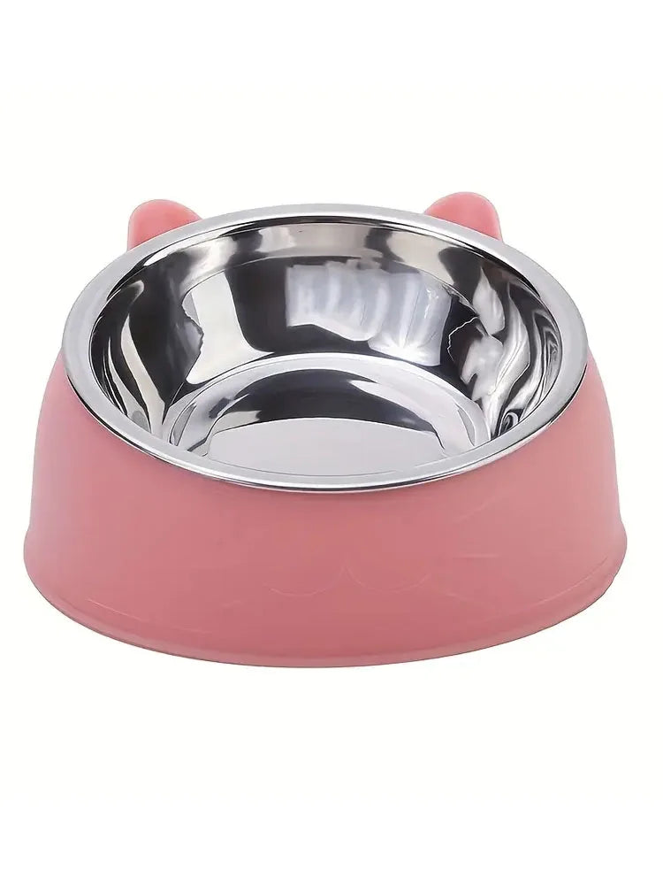100ML Cat Dog Bowl 15 Degrees Raised Non Slip Puppy Base Food Drinking Water Feeder Tilt Safeguard Neck Pet Accessories