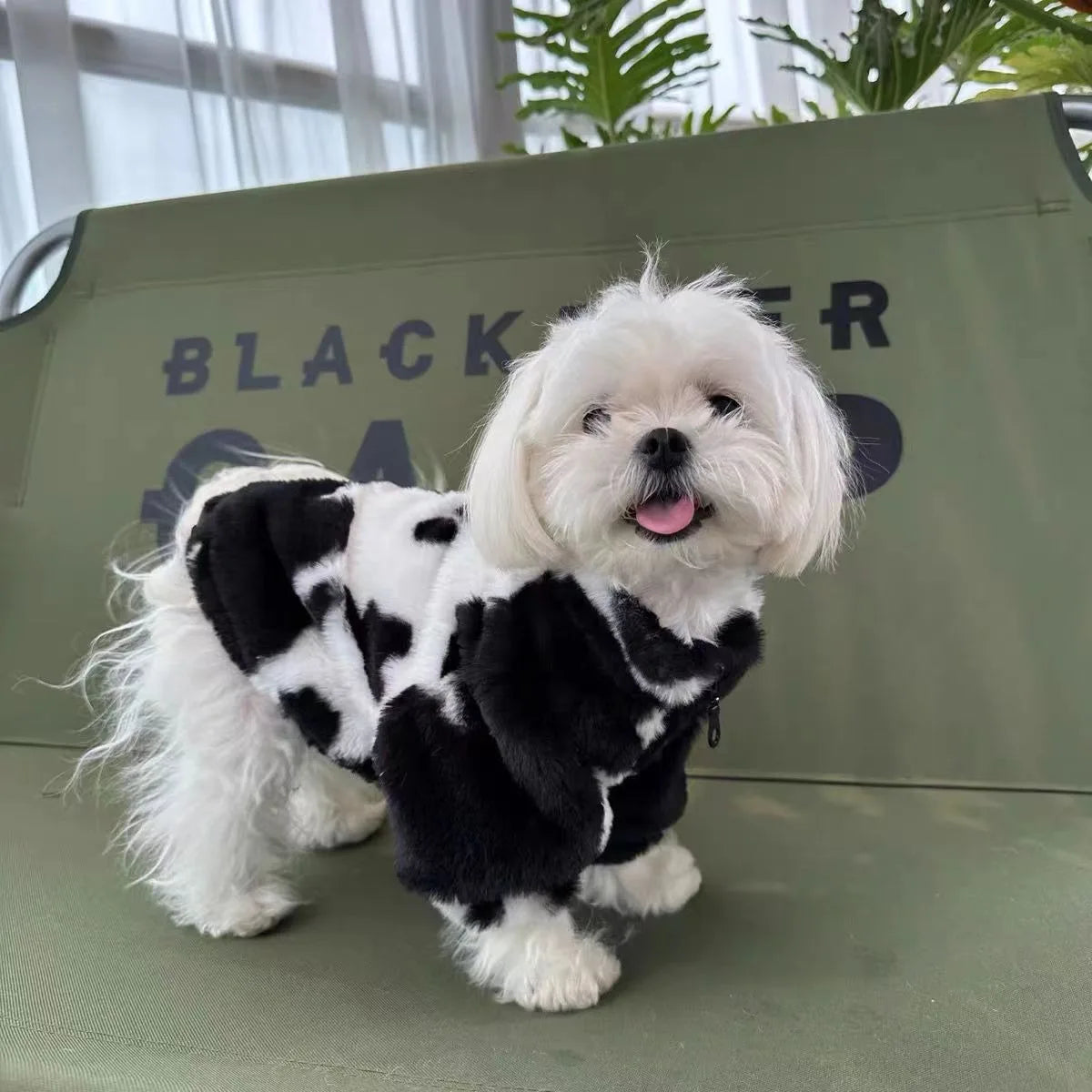 Winter Pet Dog Clothes Warm Fleece Dog Coat Dog Cat Same Style Trendy Fur Pet Warm Clothes