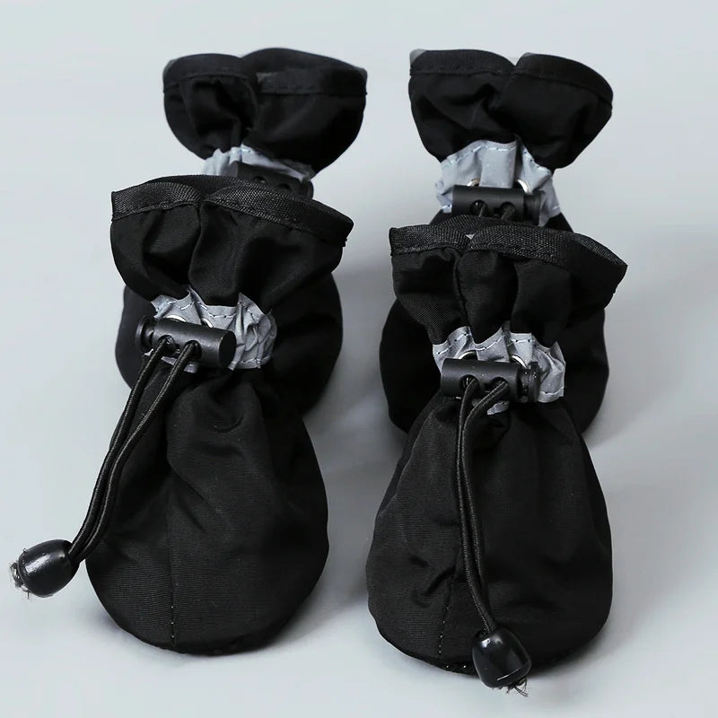 4PCS/Set Weatherproof Dog Shoes for Small Medium Dogs Snow Rain Boots Anti-slip Puppy Shoes for Teddy Bichon Frise Schnauzer