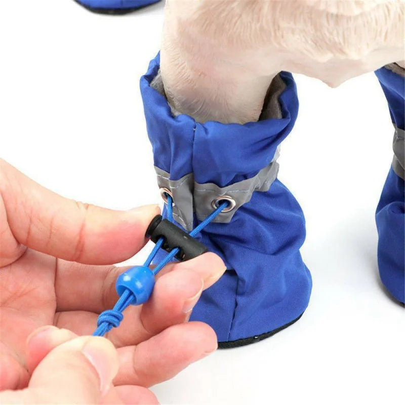4PCS/Set Weatherproof Dog Shoes for Small Medium Dogs Snow Rain Boots Anti-slip Puppy Shoes for Teddy Bichon Frise Schnauzer