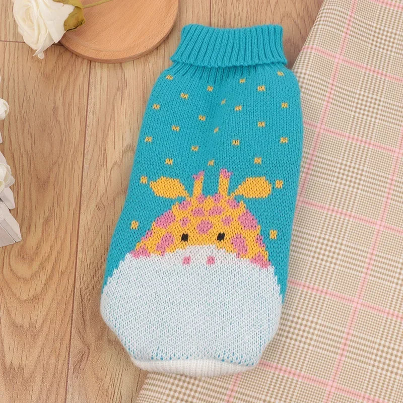 S-2XL Turtleneck Cat Sweater Knitted Jumper Cat Christmas Sweater for Cats Small Dogs Winter Sphinx Cat Clothes Pet Costumes