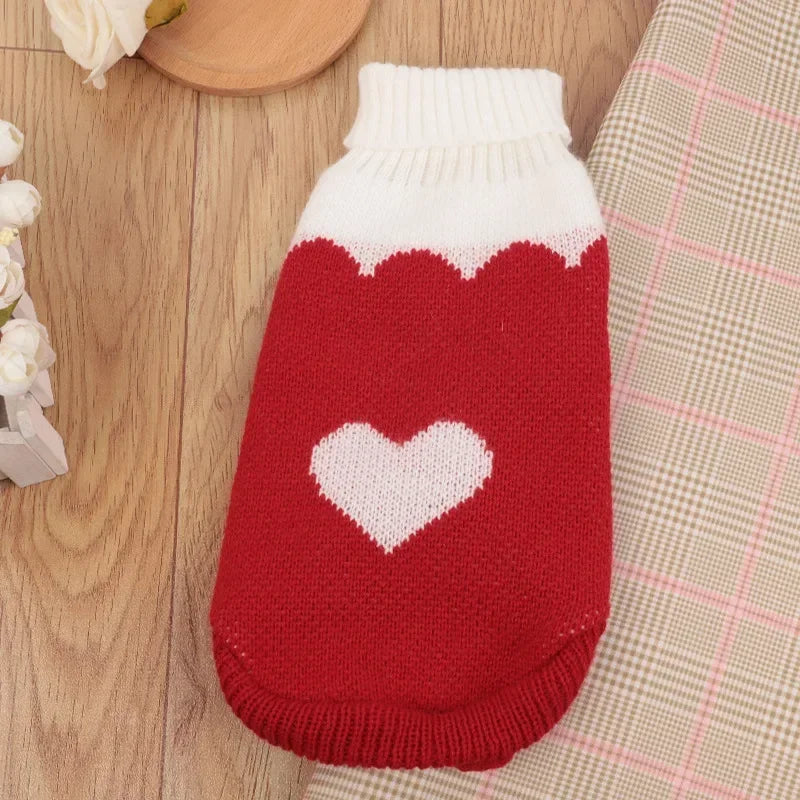 S-2XL Turtleneck Cat Sweater Knitted Jumper Cat Christmas Sweater for Cats Small Dogs Winter Sphinx Cat Clothes Pet Costumes