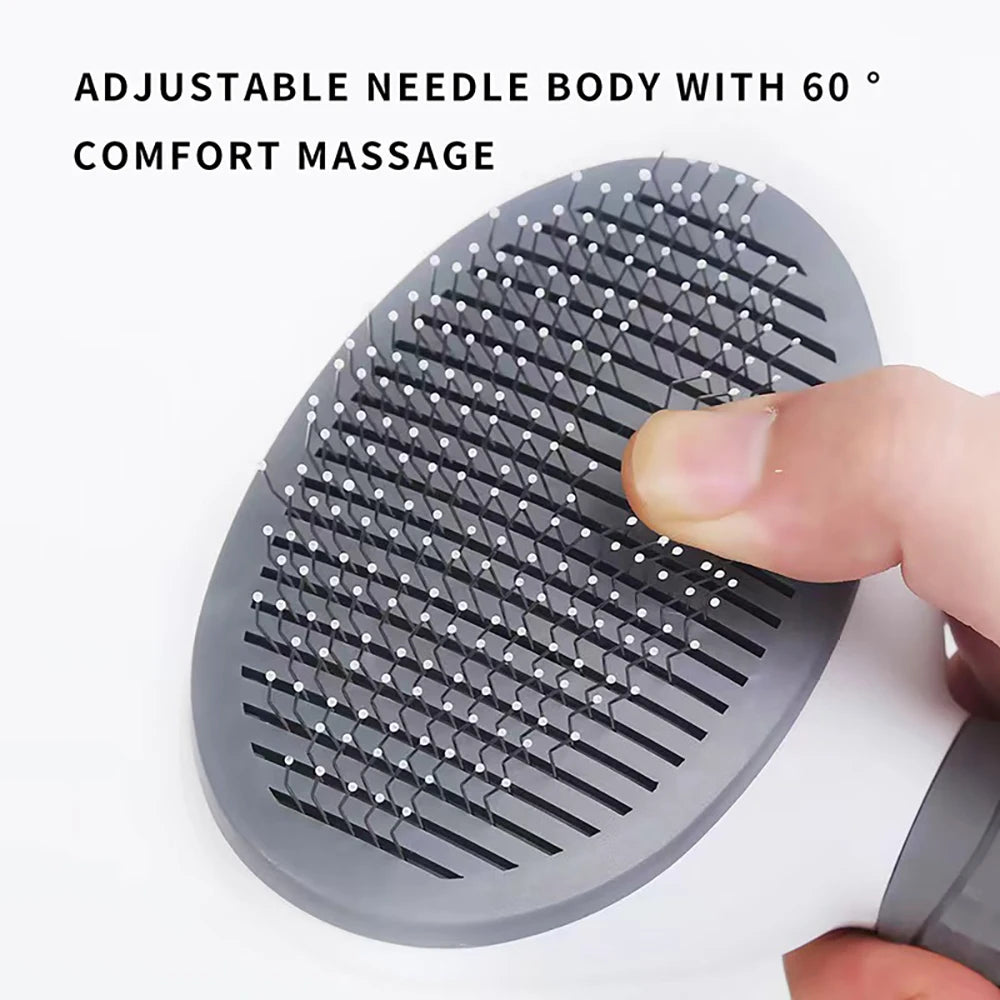 Pet Grooming Massage Brush Hair Cleaning Brush One Click Cleaning Removes Tangles Loose Hair For Short Or Long Hair Cats And Dog