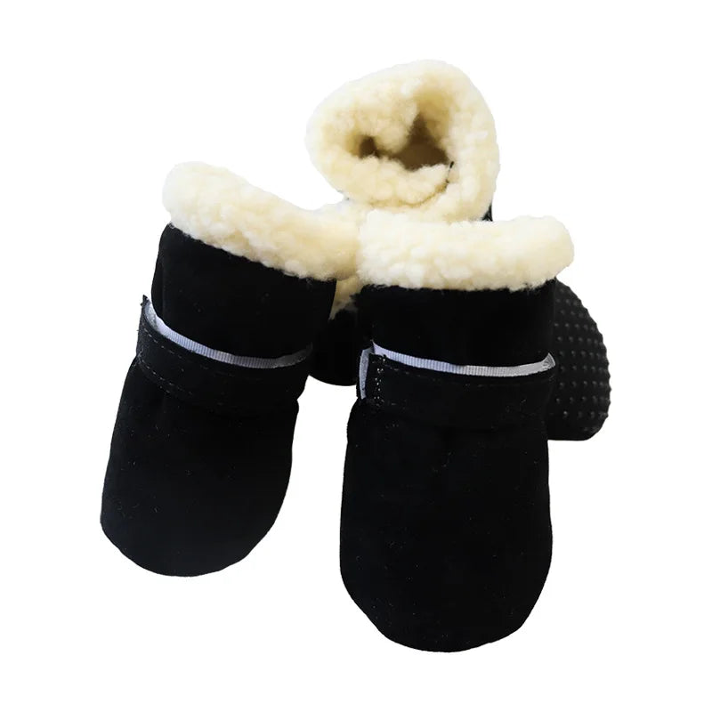 4pcs Waterproof Winter Pet Dog Shoes Anti-slip Rain Snow Boots Footwear Thick Warm For Small Cats Dogs Puppy Dog Socks Booties