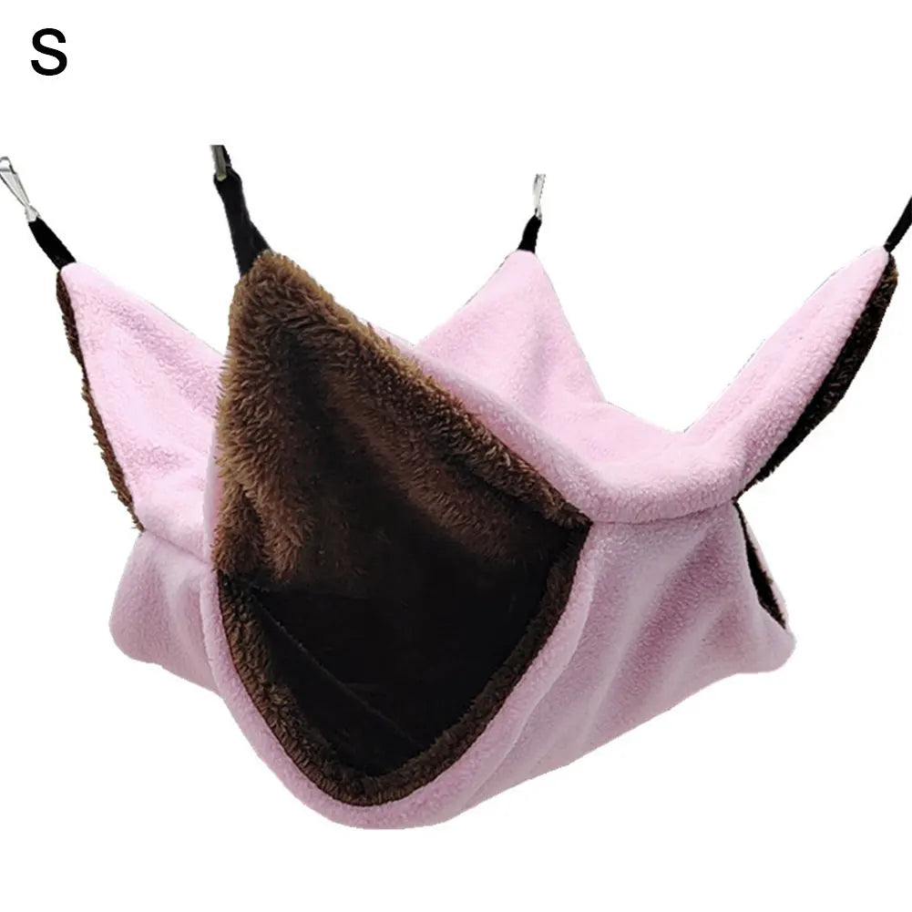 Hamster Hammock Three-layer Small Pet Hanging Bed Winter Warm Plush Hamster Hammock Hanging Nest Cage for Ferret Squirrel