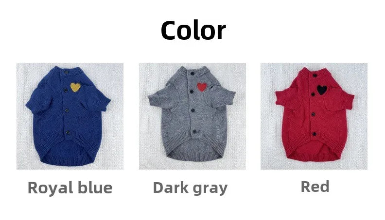 1PC Pet Clothing Spring and Autumn Dog warm Hoodie Love Sweater Suitable for Small and Medium sized Dogs cat pet