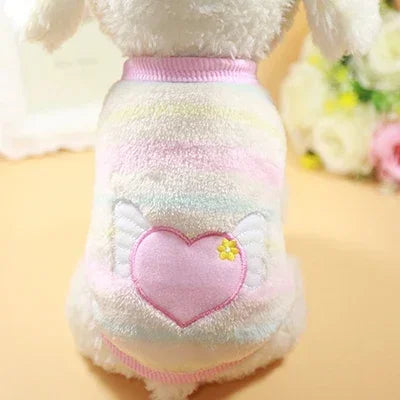 Cartoon Fleece Pet Cat Clothes Winter Warm Pet Dog Vest Puppy Cat Sweater Dog Clothes For Small Dogs Cats Coat Jacket Pet Outfit