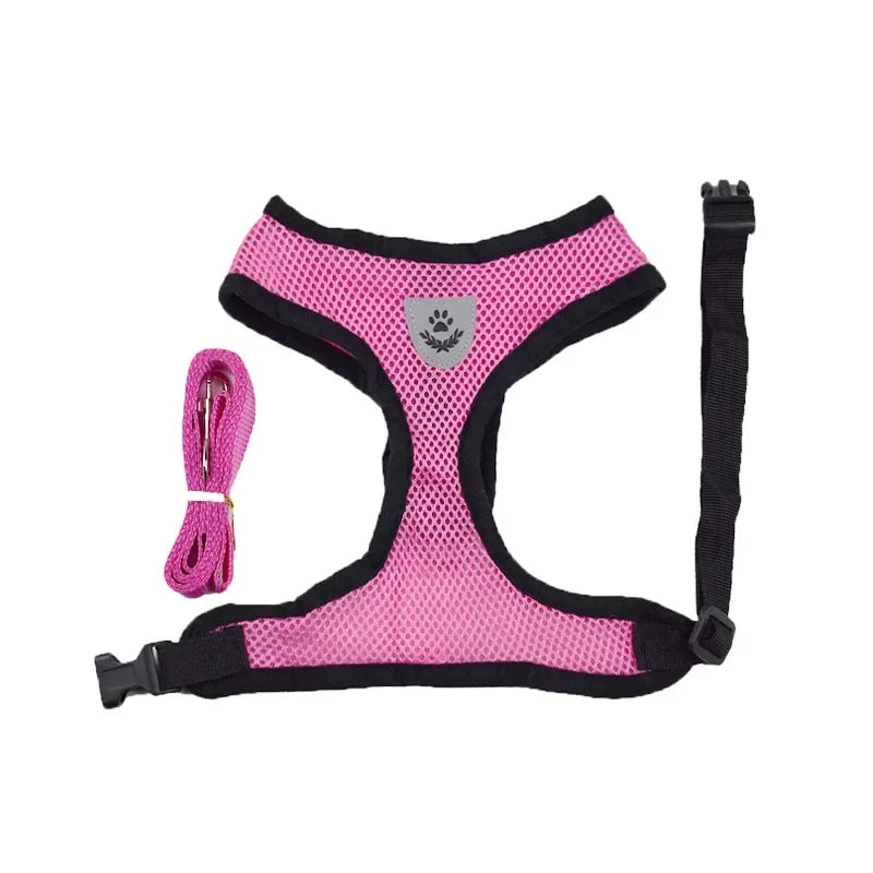 Cat Dog Adjustable Harness Vest Walking Lead Leash For Puppy Dogs Collar Polyester Harness For Small Medium Dog Cat Accessories