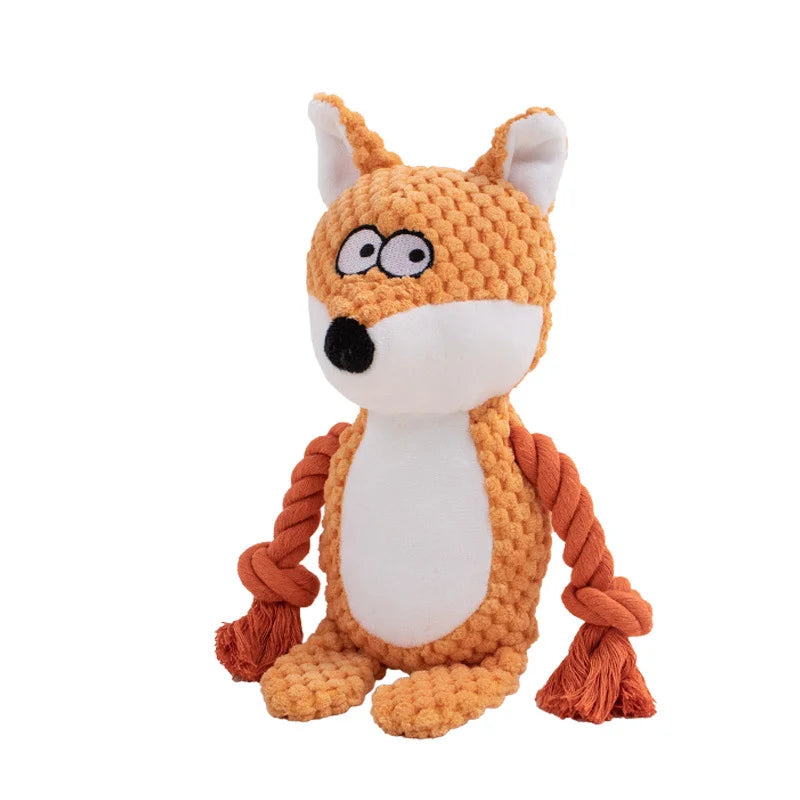 Stuffed Raw Small Dog Plush Interactive Toy Indestructible Bite Resistant Sound Puppy Squeaky Dogs Rattle For Pet Toys Supplies
